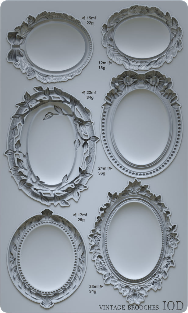 Vintage Brooches - IOD Moulds - 6 x 10