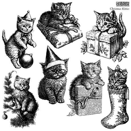 Christmas Kitties - IOD Stamps - 12x12 sheet *Limited Release*