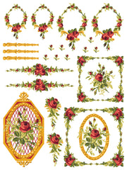 Petite Fleur Red - IOD Paint Inlays - (4)12x16 sheets *Limited Release*