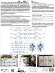 Trompe l’Oeil Bleu - IOD Paint Inlays - (4)12x16 sheets *Limited Release*