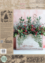 Holly & Pine - IOD Stamps - 12x12 sheet