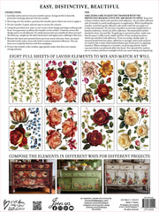 Collage de Fleurs - IOD Transfers - (8) 12x16 sheets