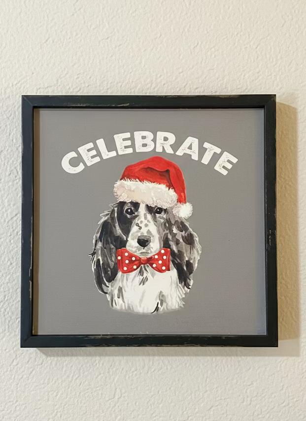 Ragon House "Celebrate" Holiday Dog Art Decor