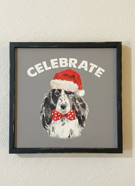 Ragon House "Celebrate" Holiday Dog Art Decor