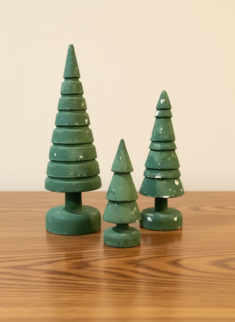 Ragon House Wood Tree 3 pc set (12", 9", 6")