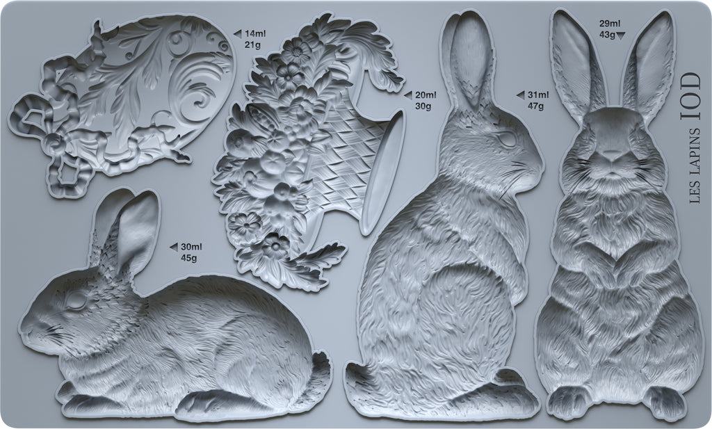 Les Lapins - IOD Decor Mould - 6x10