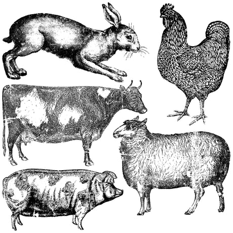 IOD stamps - Farm Animals 12x12