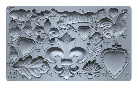 Fleur de Lis - IOD Decor Moulds - 6x10